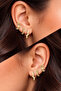 Gold Color Steel Star Plain and Patterned 6-Piece Hoop Earring Set - 2