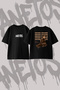 Ariana Grande_3 Design Back Printed Cotton Black Oversize T-Shirt