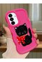Samsung Galaxy A17 Compatible Case Camera Protector Red Silicone Couple Phone Case Cat Pattern