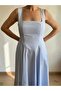 Waist Flounce Poplin Midi Dress - 6