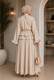 Women's Skirt and Tunic Set with Waist Tie - 3