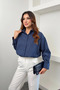 Women's Striped Oversize Shirt Long Sleeve Buttoned Loose Basic Casual Office Shirt - 6