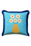 Turquoise Fringed Pillowcase with Flower Vase - Nordic Floral Blue Navy Tassel Throw Pillow Cover - 2