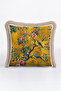 Japanese-Inspired Palace Fringed Pillowcase with Birds and Flowers - Spring Mustard Cream Tassel Throw Pillow Cover - 6