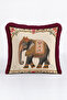 Authentic Fringed Pillowcase with Exotic Elephant Design - Şark Bohemian Cream Burgundy Tassel Throw Pillow Cover - 2