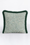 Botanical Leaf Elegant Fringed Pillowcase - Nature Bohemian Aqua Green Cream Gray Tassel Throw Pillow Cover - 5