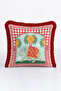 Exotic Elephant Design Fringed Pillowcase-Indian Themed Bohemian Burgundy Red Tassel Throw Pillow Cover - 2