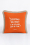Written Motivational Fringed Pillowcase - Minimal Slogan Bohemian Orange Cream Tassel Throw Pillow Cover - 2