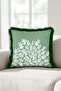 Elegant Fringed Pillowcase with Tropical Leaf Motif - Botanical Bohemian Tassel Throw Pillow Cover