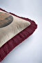 Abstract Geometric Decorative Formed Fringed Pillowcase - Minimal Beige Burgundy Tassel Throw Pillow Cover - 8