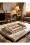 Model Gold-White Framed Luxury Presentation Tray 46X28 cm Real Glass - 2