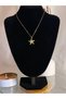 Women's Stainless Steel Gold Color Starfish Stone Necklace - 4