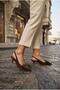 129-2517 Satin Comfortable 5 cm Heel Height Women's Shoes with Bow Detail - 6