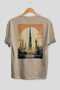Dubai Uae 3 Beige Oversize Country City Back Printed Unisex T-Shirt 100% Cotton Premium