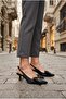129-2517 Satin Comfortable 5 cm Heel Height Women's Shoes with Bow Detail - 6