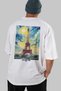 Eiffel Tower France White Oversize Country City Back Printed Unisex T-Shirt 100% Cotton Premium - 6