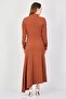 Women Metallic Maxi Dress, Rust Brown - 4