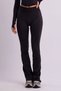 V Cut Belted Seamless High Waist Flare Black Spanish Leggings - 2