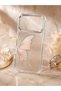 iPhone 17 Pro Max (6.9 Inch) Compatible Silvery Transparent Butterfly Pattern Color Gradient Processing Stone Detail Metal Camera Protected Hard Silicone Butterfly Case