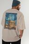 Athens Greece 2 Beige Oversize Country City Back Printed Unisex T-Shirt 100% Cotton Premium - 7