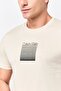 Men Crew Neck Embroidered Logo Short Sleeve T-Shirt, Beige - 3