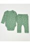 100% Cotton 0-3-6-9-12 Months Lion Printed Snap-On Bodysuit with Pants 2-Piece Ribbed Thin Set