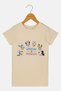 Toddlers Girl Mickey And Friends Short Sleeve Top, Beige - 2