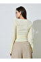 Yellow Long Sleeve Shirred Tie-Front Top - 5