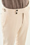 Straight Super Slim Fit Belted Men's Trousers Beige - 38138.23Y - 2