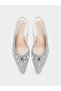 Silver Rhinestone Pointed Toe Slingback Pumps - 5