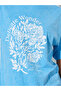Blue Acid Wash Oversized Graphic Cotton T-Shirt - 4