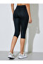 Black Solid Cropped Leggings - 4