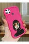 Realme C25Y Compatible Case Camera Protector Red Silicone Couple Phone Case Girl Pattern