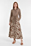Shirt Collar Belted Patterned Transitional Brown Suit 1954