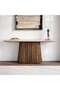 MINDA CONSOLE TABLE CERAMIC - BEIGE & WALNUT - 2