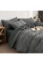 Duvet Cover Set King Size, Boho Bedding for All Seasons, 4 Pieces Embroidery Bedding Duvet Cover - Gray - 4