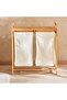 Valet Bamboo Frame Laundry Hamper 64x34x73cm - Natural - 3