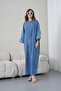 Women's Bat Sleeve Long Denim Dress - 3