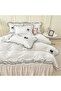 White Duvet Cover Full Size, Ruffle Bedding Set with Bowtie, 3 Pieces Kid Comforter Cover Set - 2