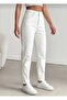 Women's White High Waist Mom Jean Pants Stretchable - 4