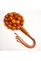 Old Afghani Musk Beads 33 Beads 16.5x19.5mm Butterscotch Oval Decorative Beads Braided Tassel 146g - 3