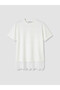 Lcw Modest White Lace Detailed Soft Touch Women's T-Shirt - 5