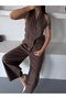 Women's Linen Vest and Shalwar Pants Set - 6