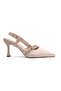 Sup 3627 Pointed Toe Stone Buckle Detailed Heels - 3