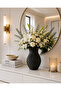 Simple and Stylish Modern Black Ceramic 20cm Large Size Vase Lesley Black Vase