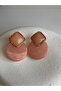 Salmon Color Round Earrings (4.3 cm) - 2