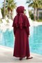 Women's Shawl-Looking Cape Detailed Hijab Dress - 3
