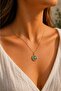Enamel Compass Figured Pendant, Enamel Necklace