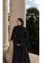 Black Satin Lace Detailed Long Dress - 2Y4951 - 2