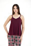 Women's 95% Viscose Burgundy Plaid Shepherd Stitched Pajama Set - 5